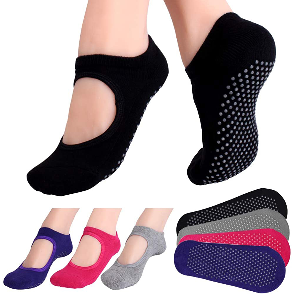 Yoga Fitness Gym - Calcetines antideslizantes con espalda descubierta para