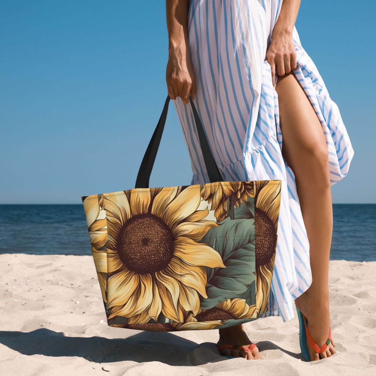 Yoga Fitness Drawing - Bolso de mano grande con diseño