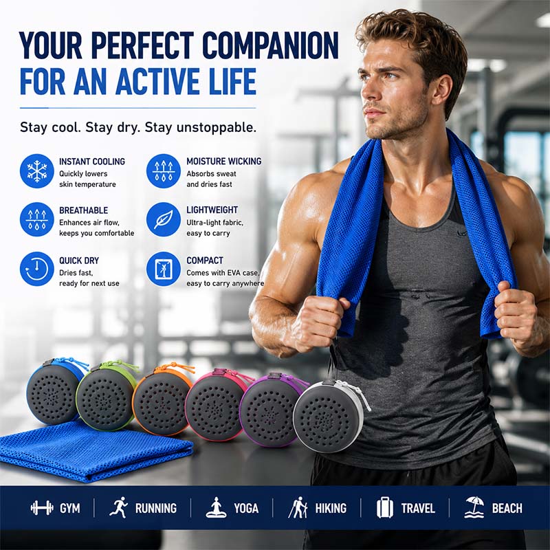 Yoga Fitness Gym - Toalla de Enfriamiento Instantáneo con Estuche