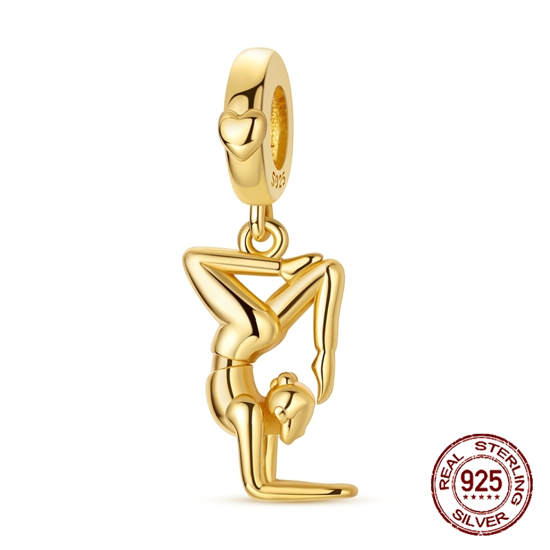 Yoga Fitness Gifts - Abalorio Colgante de Plata de Ley