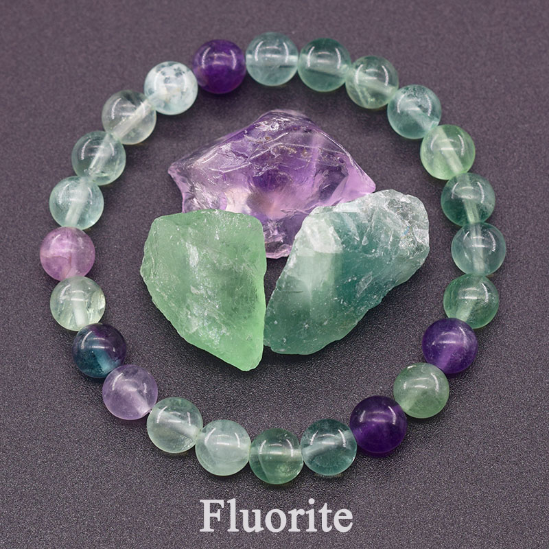 Yoga Fitness Gifts - Pulsera de fluorita con piedra Natural