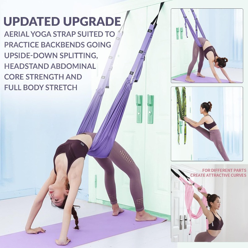 Yoga Fitness Stretching Strap - Hamaca Ajustable para Yoga Aéreo, Pilates,