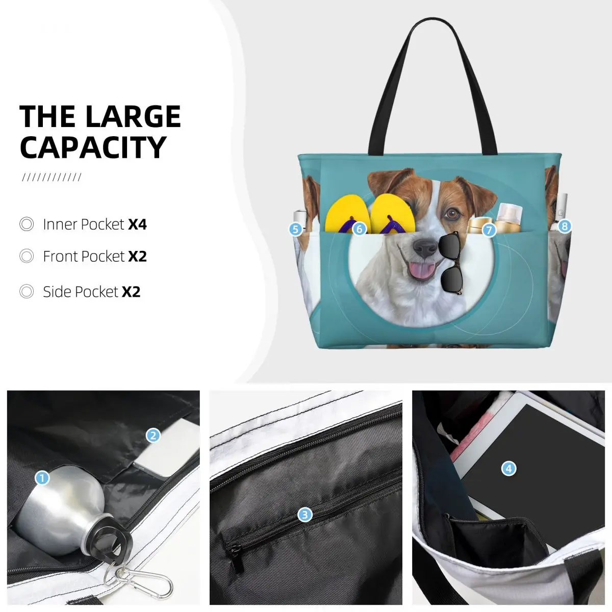 Bolso de mano grande con dibuj - Yoga Fitness Drawing reseña y precio