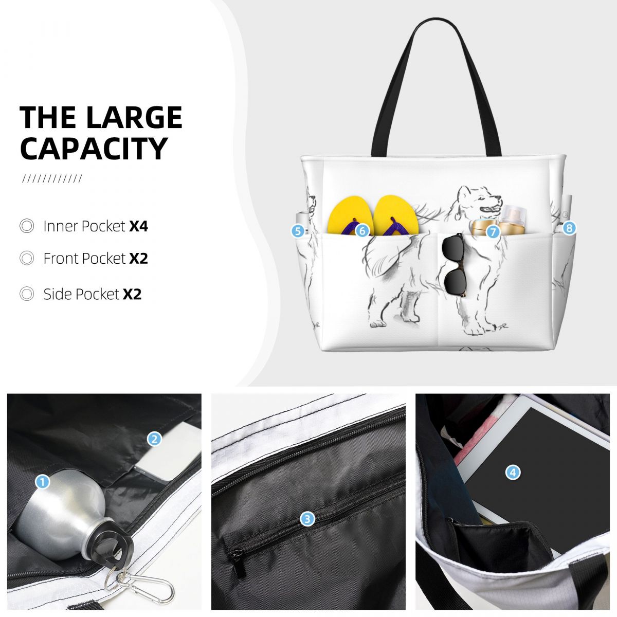 Samoyedo dibujo playa bolso de - Yoga Fitness Drawing reseña y precio
