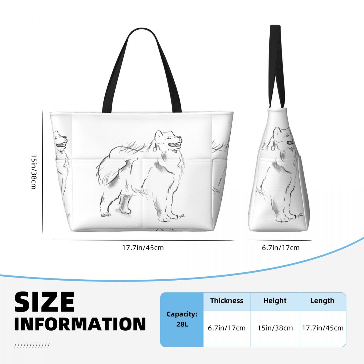 Samoyedo dibujo playa bolso de - Yoga Fitness Drawing reseña y precio