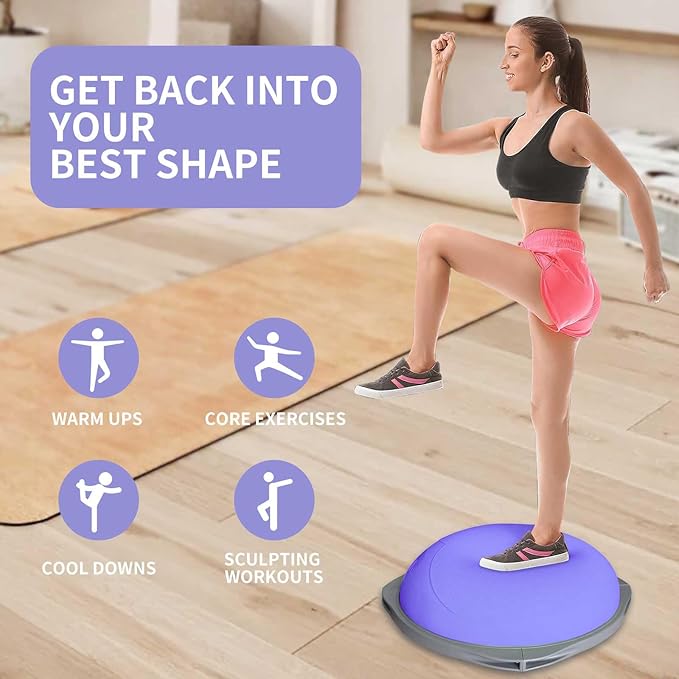 Pelota de equilibrio Bosu de 7 - Yoga Fitness Gym reseña y precio