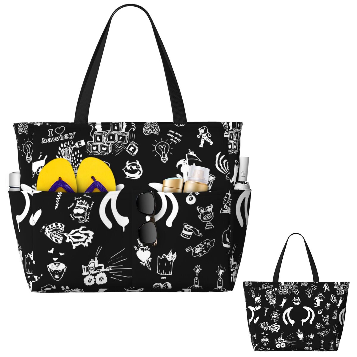 Bolsa de playa con estampado d - Yoga Fitness Drawing reseña y precio