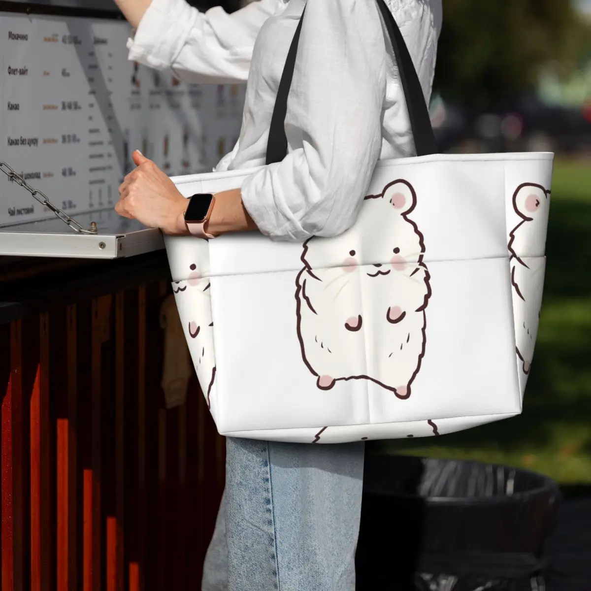 Bolso de mano con dibujo de há - Yoga Fitness Drawing reseña y precio
