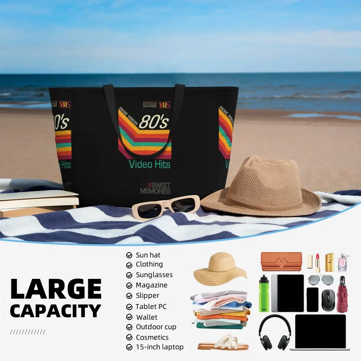 Bolsa de playa con diseño de c - Yoga Fitness Video reseña y precio