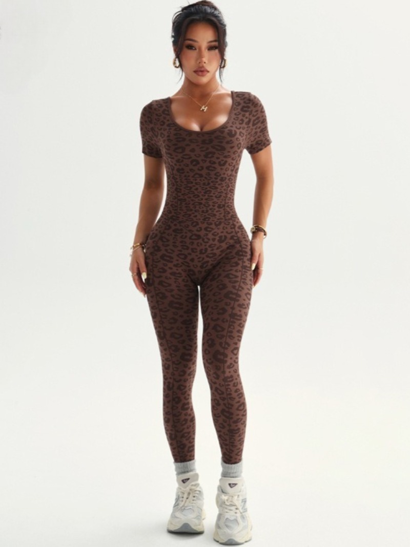 Mono deportivo de leopardo sin - Yoga Overall Fitness reseña y precio