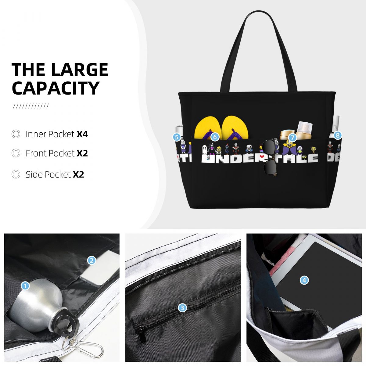 Bolsa de playa con estampado g - Yoga Fitness Video reseña y precio