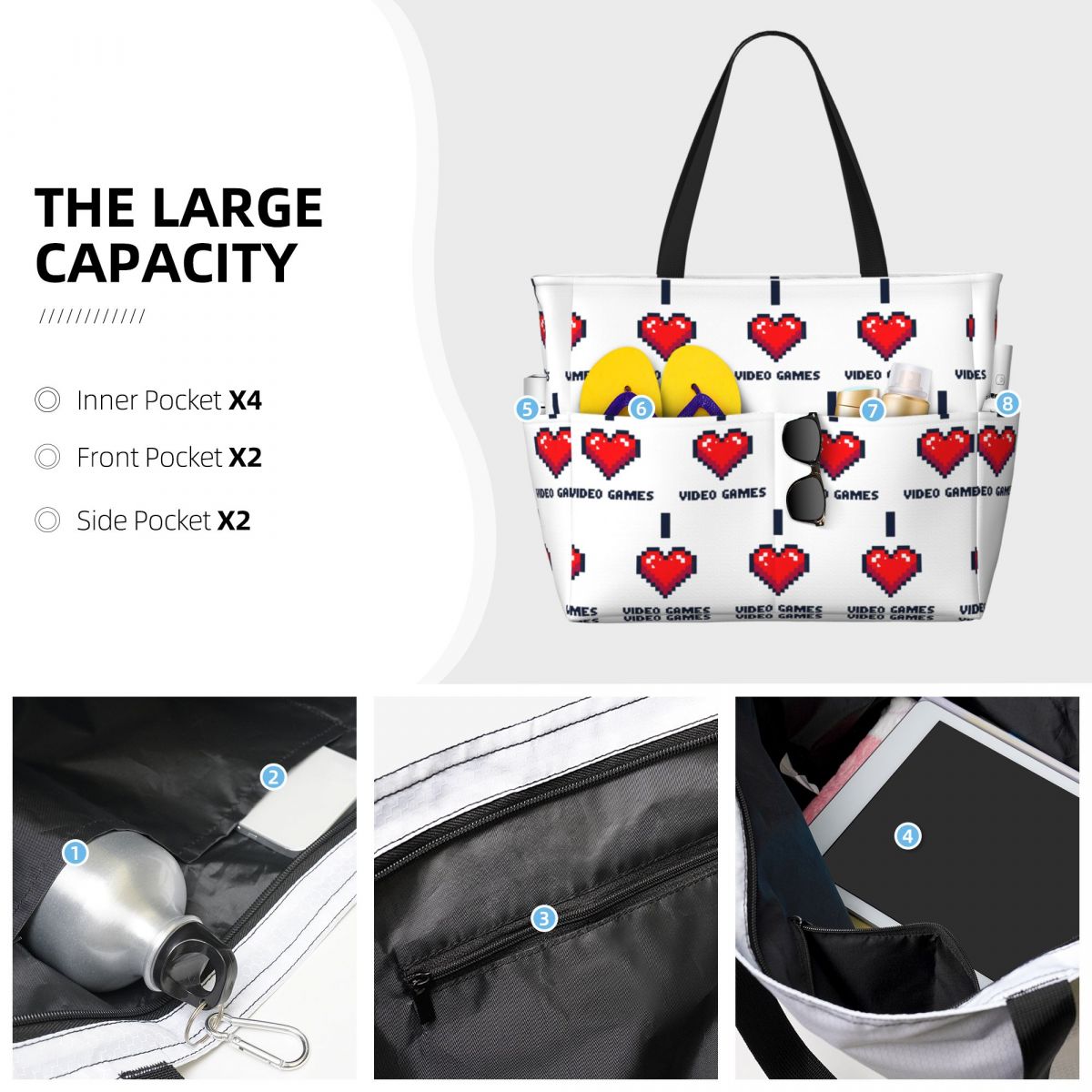 Bolso de playa I Heart Video G - Yoga Fitness Video reseña y precio
